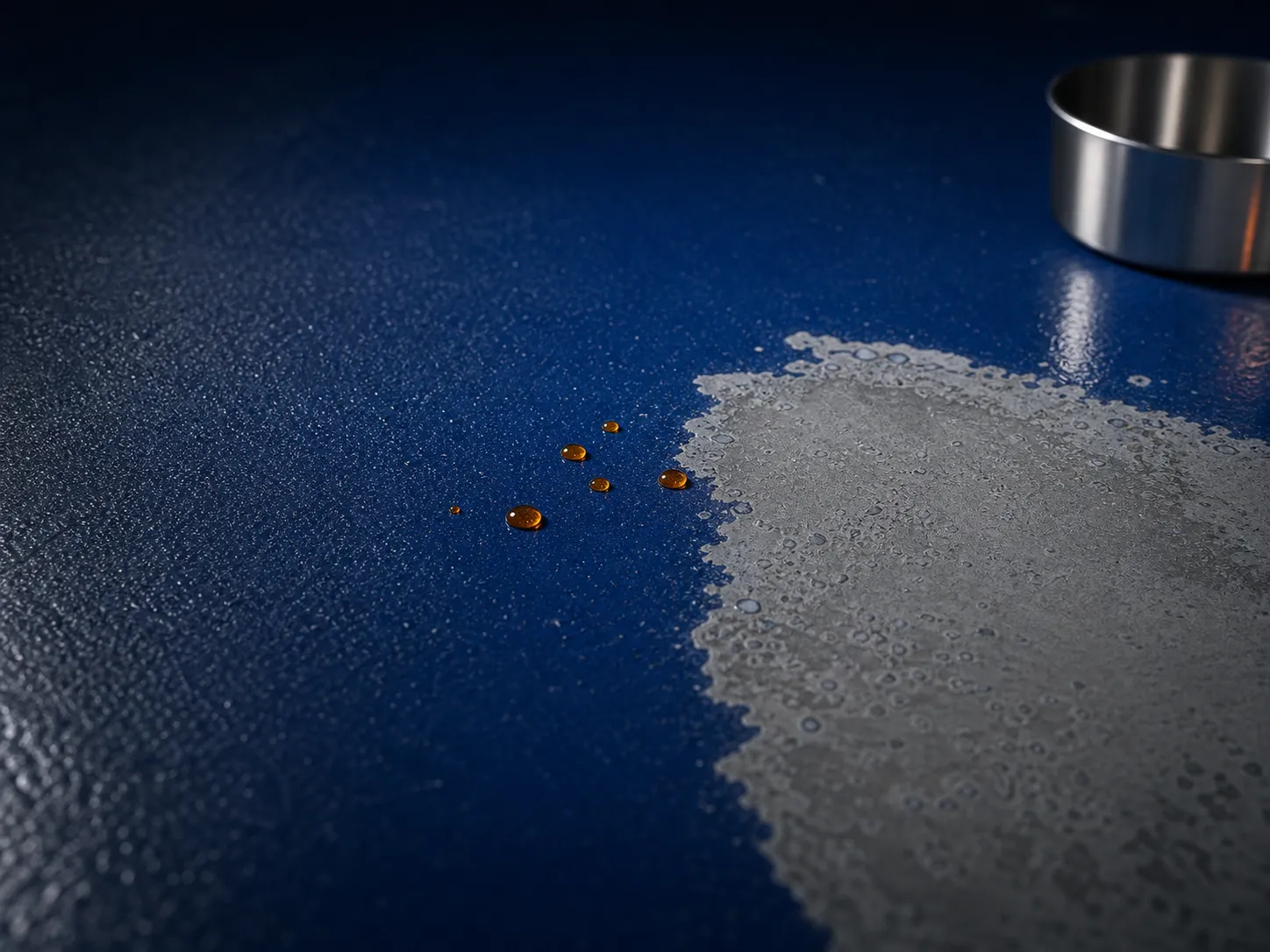 The surface softens, dulls, chalks or stains; temperature-change zones crack; sensitive production areas lose static control.