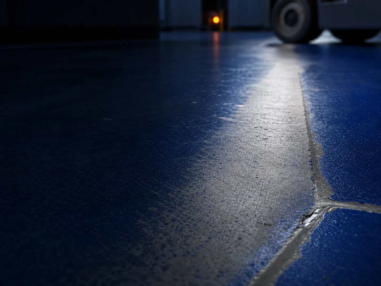 Busy lanes lose their finish, turning tyres lift patches, or joint edges begin to break away.